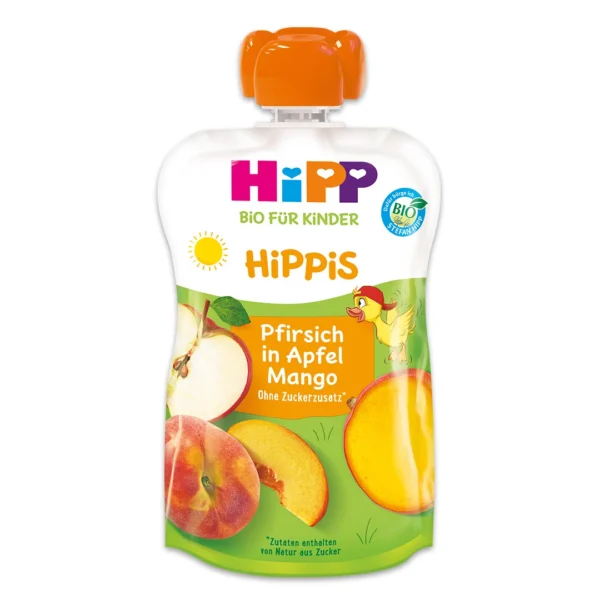 HiPP Peach in Apple & Mango Organic Fruit Pouches