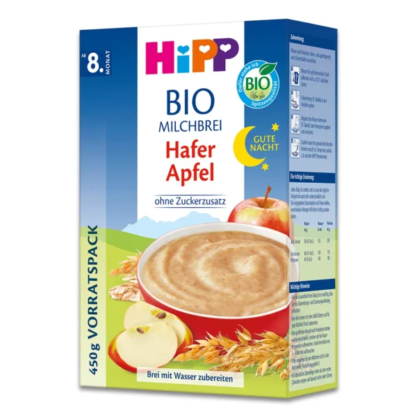 HiPP Organic Good Night Milk Porridge - Oat & Apple white background