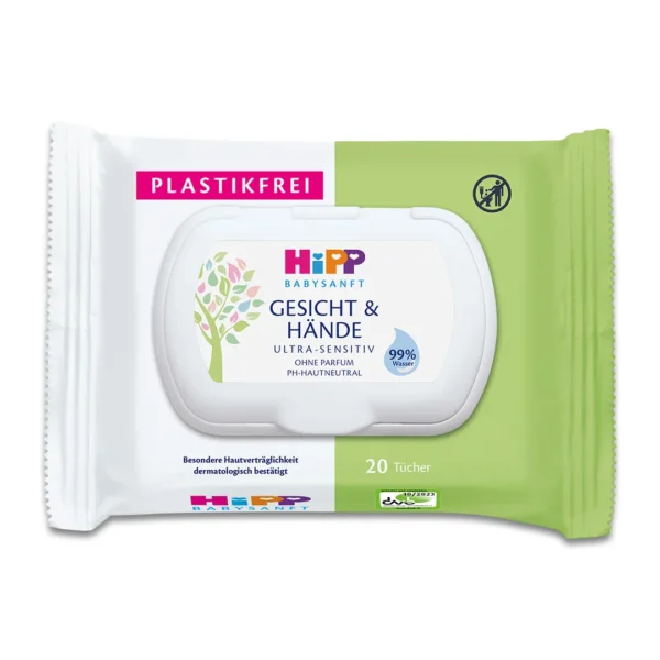 HiPP Sensitive Baby Face & Hand Wipes white background