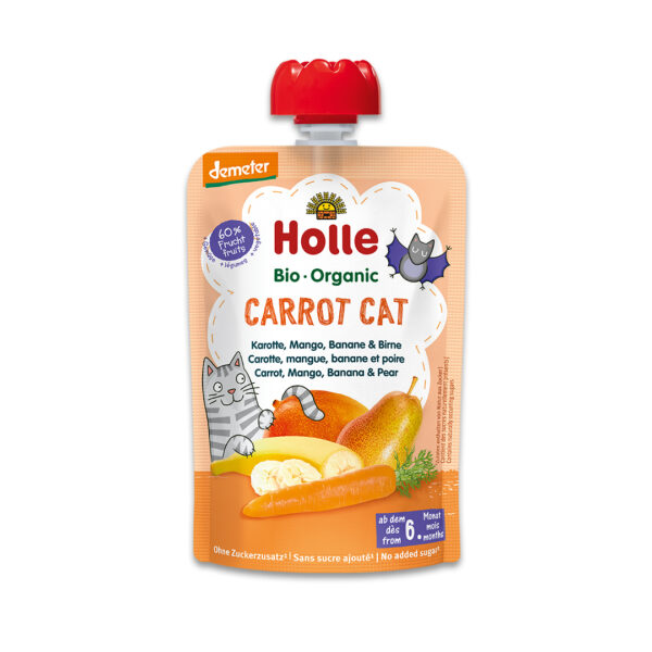 Why to choose Holle Carot Cat Organic Vegetable Pouches white background front