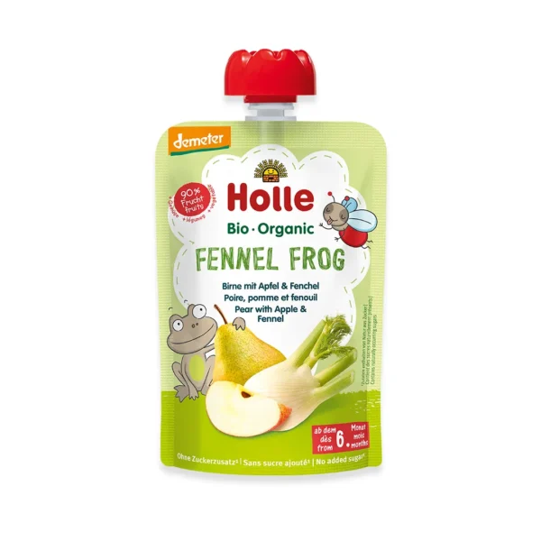 Holle Fennel Frog Organic Vegetable Pouches White Background Front