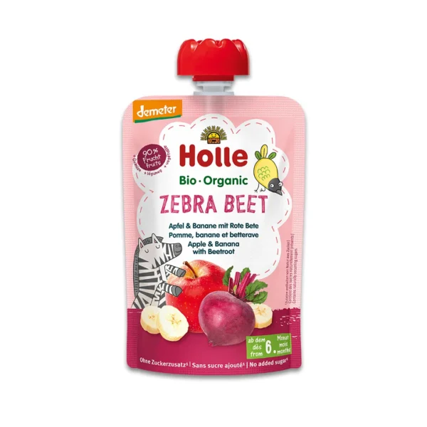 Holle Zebra Beet Organic Vegtable Pouches White Background Front