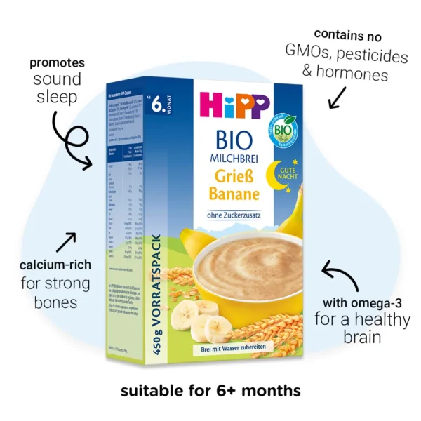 HiPP Banana Semolina Milk Porridge for sound sleep