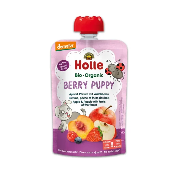 Holle Berry Puppy Organic Fruit Pouches white background front